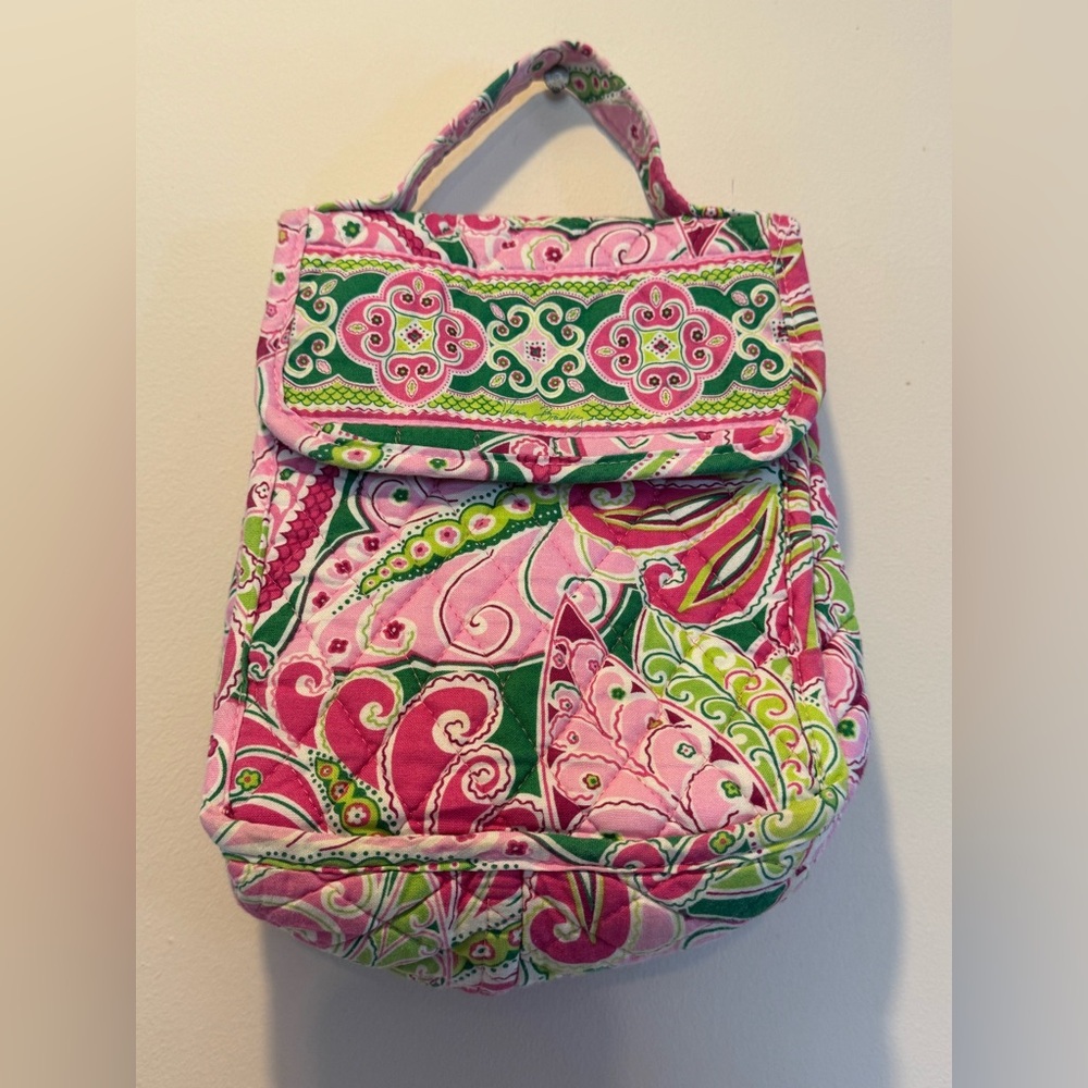 Vera Bradley Pink & Green Quilted Bag pinwheel pattern.